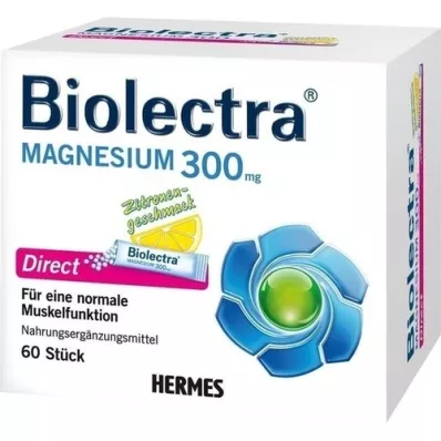 BIOLECTRA Magnesium 300 mg Direct Zitrone Sticks, 60 St