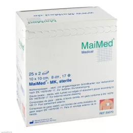 MULLKOMPRESSEN 10x10 cm sterile 8 times, 25x2 st