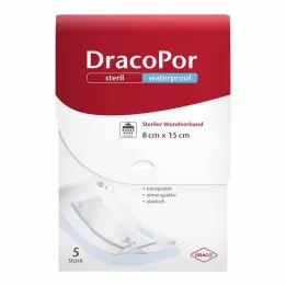 DRACOPOR waterproof wound dressing 8x15 cm sterile, 5 pcs