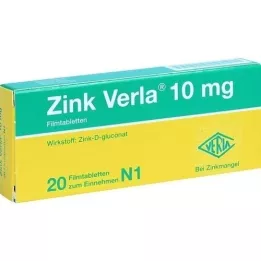 ZINK VERLA 10 mg de comprimés de films, 20 pc