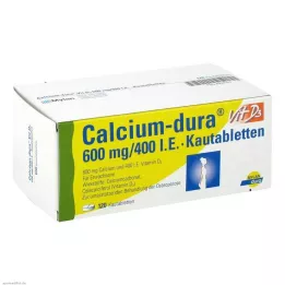 CALCIUM DURA Vit D3 600 mg/400 IU chewable tablets, 120 pcs