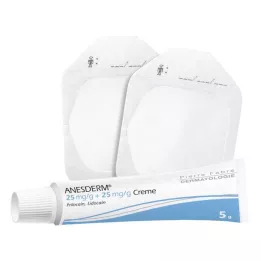 ANESDERM 25 mg/g + 25 mg/g cream + 2 patches, 5 g