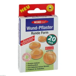 Wound plaster round 2.5 cm, 20 pcs