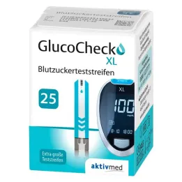 GlucoCheck XL blood sugar test strips, 25 pcs