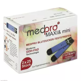 MEDPRO Maxi &amp; mini blood glucose test strips, 2X25 pcs