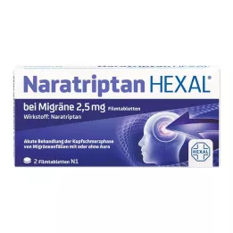 NARATRIPTAN HEXAL for migraine 2.5 mg film-coated tablets, 2 pcs