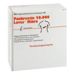 Pancreatin 20000 Laves micro gastro-resistant capsules, 200 pcs