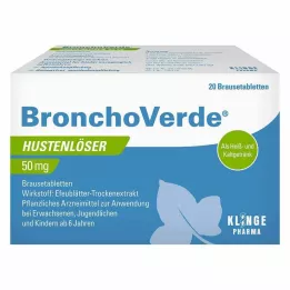 BRONCHOVERDE Cough Expectorant 50 mg Effervescent Tablets, 20 pcs