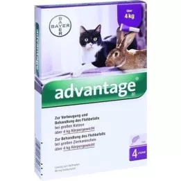 ADVANTAGE 80 mg για μεγάλες γάτες και μεγάλα διακοσμητικά κουνέλια, 4X0,8 ml