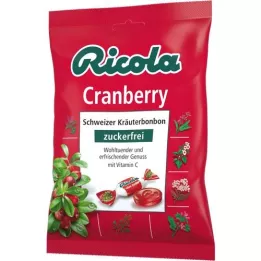 RICOLA μη γεμάτη σακούλα καραμέλες cranberry, 75 γρ