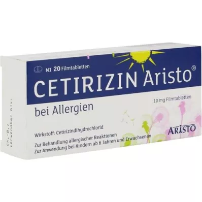 CETIRIZIN Aristo at allergies 10 mg film -coated tablets, 20 pcs