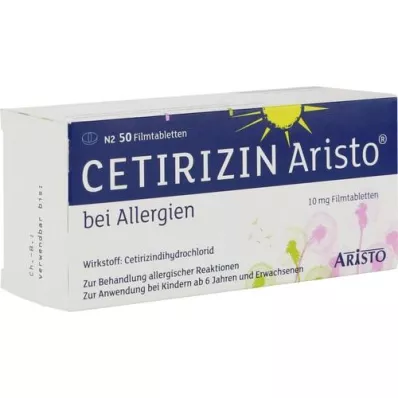 CETIRIZIN Aristo at allergies 10 mg film -coated tablets, 50 pcs