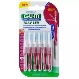 GUM TRAV-LER 1.4mm candle pink interdental+6 caps, 6 pcs