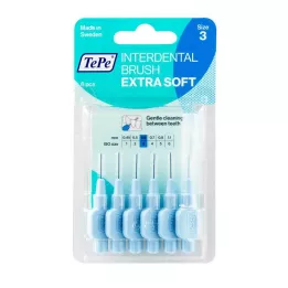 TEPE Interdental brush x-soft 0.6mm ISO 3 blue, 6 pcs