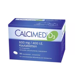 CALCIMED D3 600 mg/400 IU chewable tablets, 96 pcs
