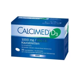 CALCIMED D3 1000 mg/880 IU chewable tablets, 96 pcs