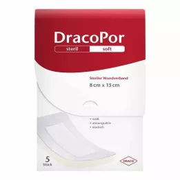 DRACOPOR Wound dressing 8x15 cm sterile, 5 pcs