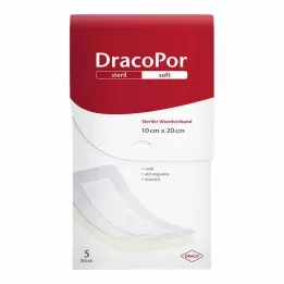 DRACOPOR Wound dressing 10x20 cm sterile, 5 pcs