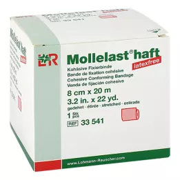 MOLLELAST adhesive bandages latex-free 8 cm x 20 m red, 1 piece