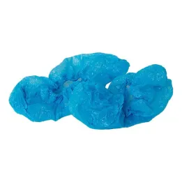 Disposable plastic overshoes, blue, 10 pieces