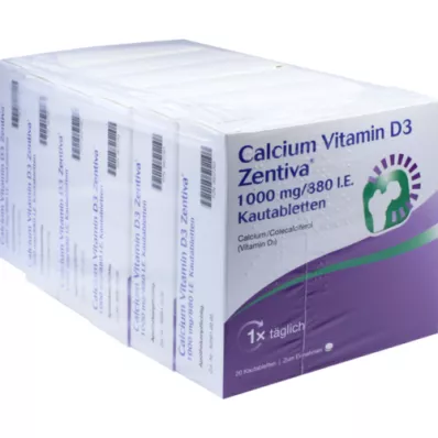 CALCIUM VITAMIN D3 Zentiva 1000 mg/880 IU Kautab, 120 pcs