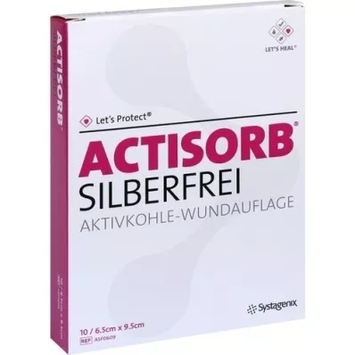 ACTISORB SILBERFREI 6.5x9.5 cm activated carbon, 10 pcs