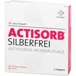 ACTISORB SILBERFREI 10.5x10.5 cm activated carbon, 10 pieces