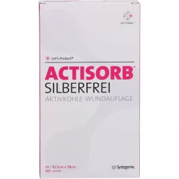 ACTISORB SILBERFREI 10.5x19 cm activated carbon, 10 pieces