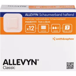 ALLEVYN foam dressing 7x8 cm adhesive, 12 pcs