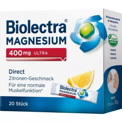 BIOLECTRA Magnesium 400 mg ultra Direct Zitrone, 20 St