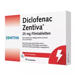 DICLOFENAC Zentiva 25 mg film-coated tablets, 10 pcs