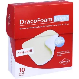 Dracofoam Infection Foam Wound Cover 5x5cm, 10 pcs