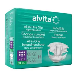 Alvita All-in-One Incontinence Briefs Maxi XL Night, 20 pcs