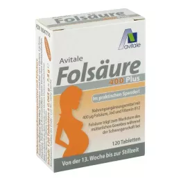 FOLSÄURE 400 Plus B12+iodine tablets, 120 pcs