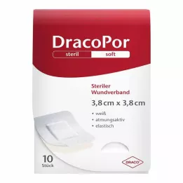 DRACOPOR Wound dressing 3.8x3.8 cm sterile, 10 pcs