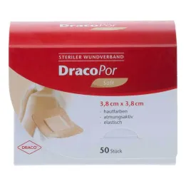 DracoPor Soft skin-colored wound dressing 3.8x3.8 cm sterile, 50 pcs