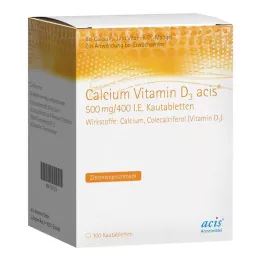 CALCIUM VITAMIN D3 acis 500 mg/400 IU chewable tablet, 100 pcs