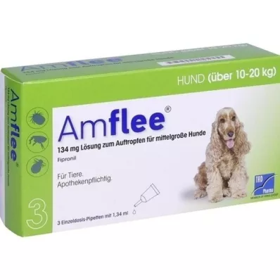AMFLEE 134 mg spot-on solution for medium-sized dogs 10-20kg, 3 pcs