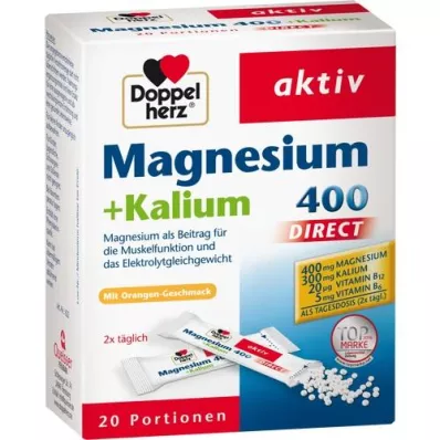 DOPPELHERZ Magnesium+Kalium DIRECT Portionsbeutel, 20 St
