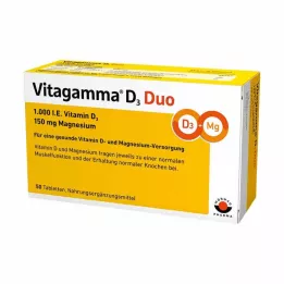 VITAGAMMA D3 Duo 1,000 IU Vitamin.D3 150mg Magnes.NEM, 50 pcs