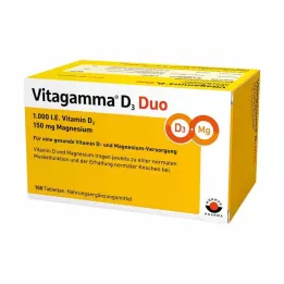 VITAGAMMA D3 Duo 1,000 IU Vitamin.D3 150mg Magnes.NEM, 100 pcs