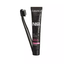 CURAPROX black is white charcoal toothpaste and brush, 1 piece