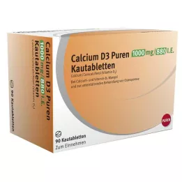 CALCIUM D3 Puren 1000 mg/880 IU chewable tablets, 90 pcs