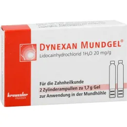 Dynexan mouth gel cylinder ampoules, 2x1.7 g