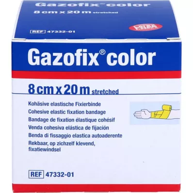 GAZOFIX color Fixierbinde kohäsiv 8 cmx20 m gelb, 1 St