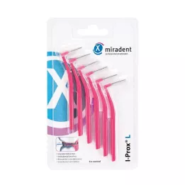MIRADENT Interdental brush I-Prox L 0.4 mm pink, 6 |2| pieces |2|