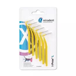 MIRADENT Interdental brush I-Prox L 0.5 mm yellow, 6 pieces