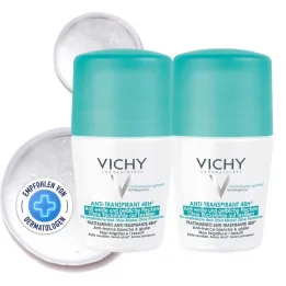 Vichy Deodorant Roll-on Anti Stains 48h, 2X50 ml