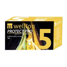 WELLION PROTECT PRO Safety Pen Needles 30 G 5 mm, 100 pcs