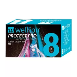 WELLION PROTECT PRO Safety Pen Needles 30 G 8 mm, 100 pcs